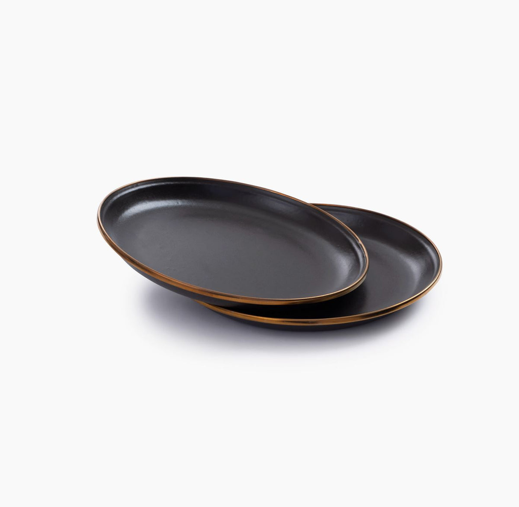 [CKW-342] Teller Enamel klein, 2-er Set, charcoal, Barbones