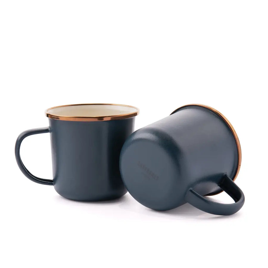 [CKW-1033] Tasses en émail bicolore, set de 2, indigo blue, Barebones