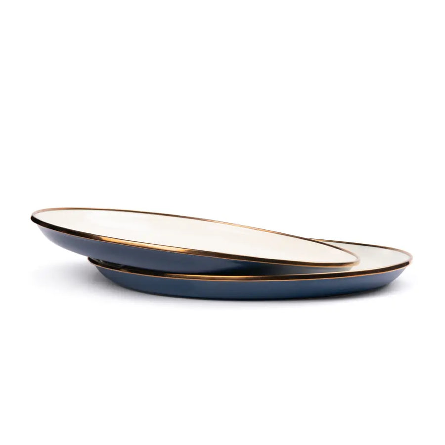 [CKW-1032] Assiette en émail, set de 2, deep indigo, Barebones