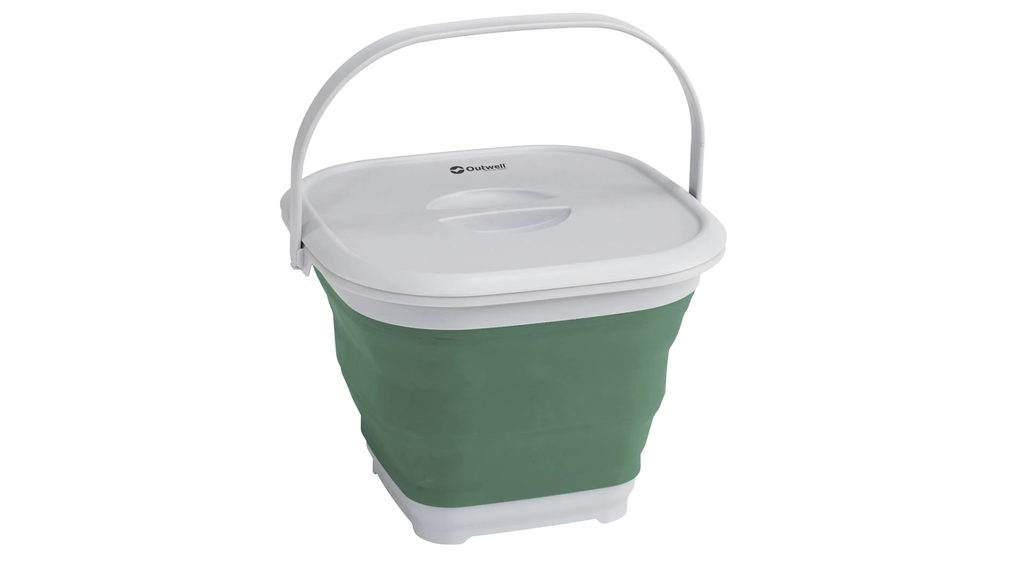 [651121] Eimer eckig mit Deckel Collaps Shadow Green Outwell